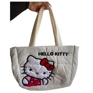 Hello Kitty White Quilted Tote Bag with Iconic Design